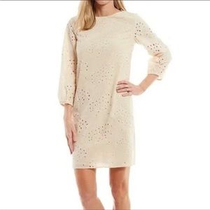 Preston & York | Joanne Embroidered Eyelet Round Neck 3/4 Sleeve Dress size 18